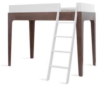 Perch Loft Bed White/Walnut - Oeuf NYC